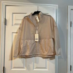 Fabletics Women's Cropped Half Zip Jacket Beige Size M